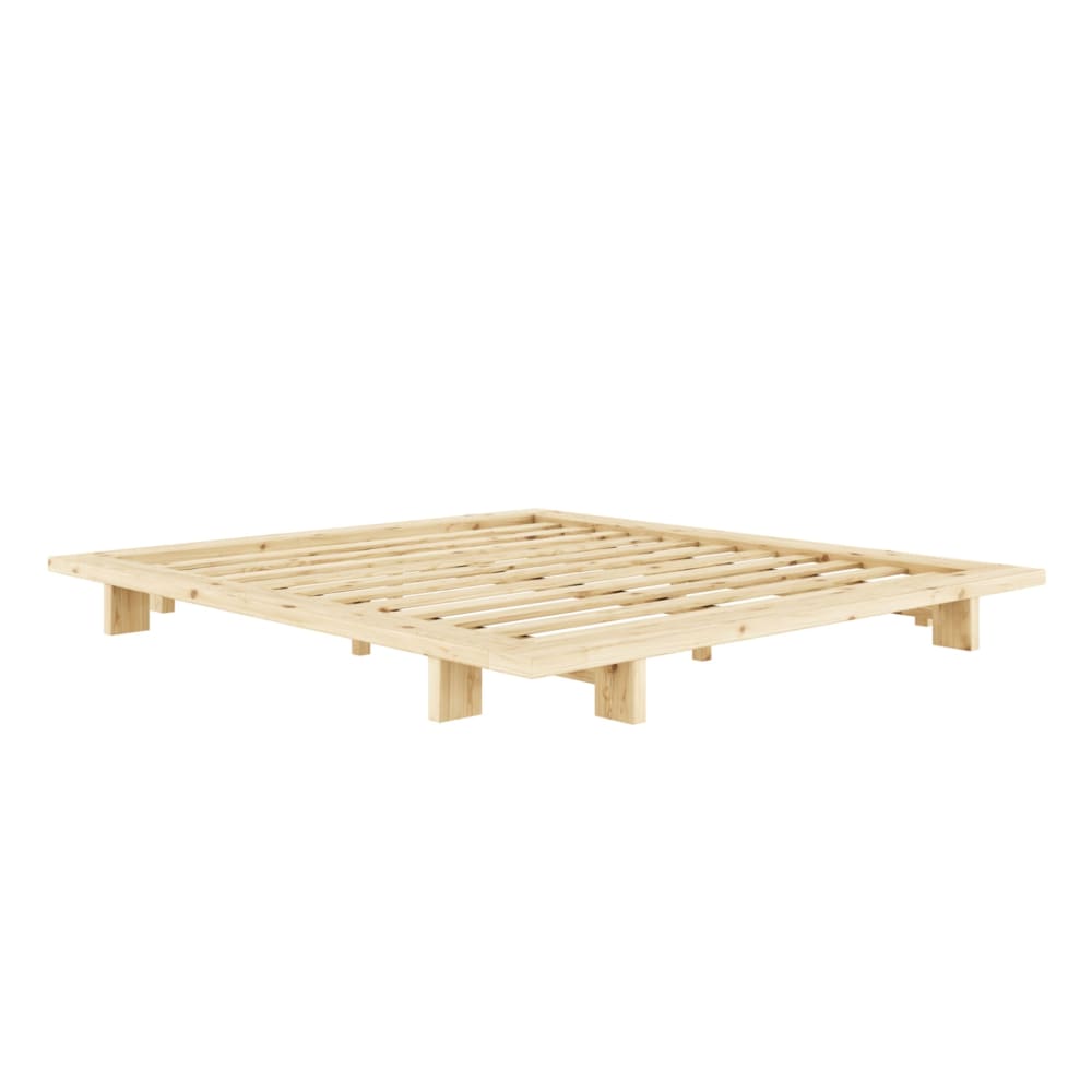 Lit futon JAPAN en pin massif naturel, avec sommier 180x200