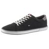 Sneaker TOMMY HILFIGER "H2285ARLOW 1D", Herren, Gr. 40, schwarz (schwarz, grau), Textil, sportlich, Schuhe, mit seitlichem Logoflag, Freizeitschuh, Halbschuh, Schnürschuh