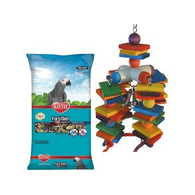 Kaytee Forti-Diet Pro Health Parrot Food + Super Bird Creations 4 Way Play Toy