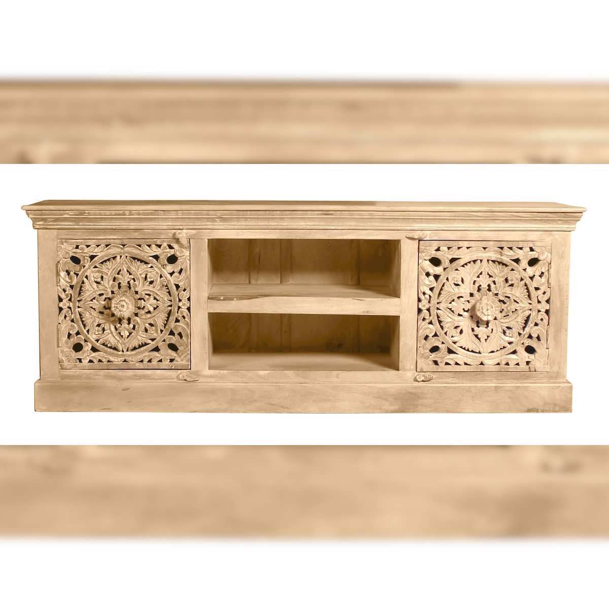 SIT Möbel Lowboard | 2 Türen, 2 offene Fächer | Mango-Holz natur | B 150 x T 40 x H 60 cm | 13715-01 | Serie LAKADEE Image