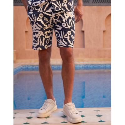 Threadbare Men's Navy Abstract Print Shorts