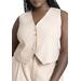 Plus Size Women's Double Button Detail Tailored Vest by ELOQUII in Rose Smoke (Size 16)