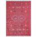 Red 117 x 32 x 1 in Area Rug - Bungalow Rose Rectangle Libi Cotton Area Rug w/ Non-Slip Backing Metal | 117 H x 32 W x 1 D in | Wayfair