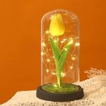 Cadeaux de fleurs de tulipes pour femmes, cadeaux de fleurs de fête des mères pour maman, épouse, fille, fils, mari, cadeaux d'anniversaire pour femme, meilleure amie, sa petite amie, tulipes en verre, cadeaux de grand-mère, cadeaux de maman pour la...