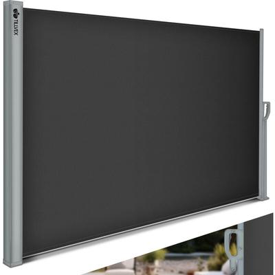 Tillvex - Seitenmarkise 200x400 cm Anthrazit ausziehbar & Blickdicht Sichtschutz für Balkon, Garten Image