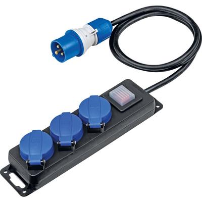 3-fach cee Steckdosenleiste mit Schalter 1,5m H07RN-F 3G1,5 IP44 Image