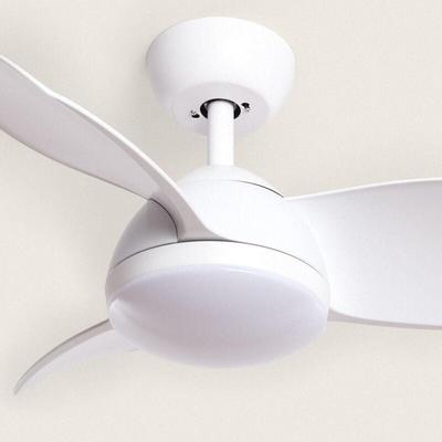 Deckenventilator Leise Poros 76cm DC-Motor Weiß Mit Licht, Fernbedienung, Wifi: False Image