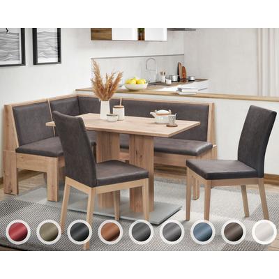 Schösswender »Inka« Eckbankgruppe II 147x187 cm / Gavin 29 schwarz / offen / Rundecke / Artisan Oak Dekor Image