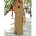 Per donna Abito maxi Abiti ispirati al lino Abito Bianco Vestito Casual Abito Estivo Streetwear Abito Maxi Casual Vacanza Streetwear Ferie Vestibilità regolare Mezza Manica Senza Spalle Nero Bianco