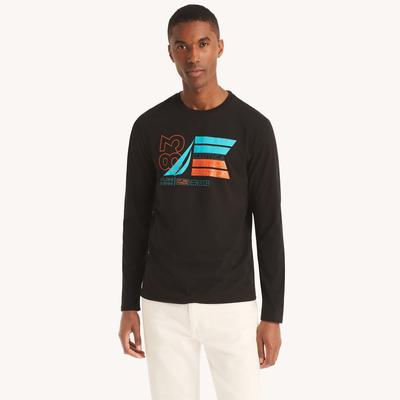 Nautica Men's Graphic Long-Sleeve T-Shirt True Black, XXL