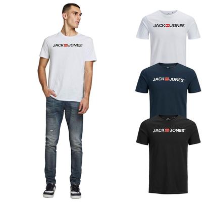 JACK&JONES Herren Jjecorp Logo Crew Neck Kurzarm-T-Shirts 3er-Pack