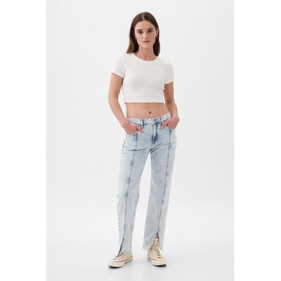 Gap Womens Acid Wash Blue Mid Rise 90s Loose Jeans - Acid Wash Blue