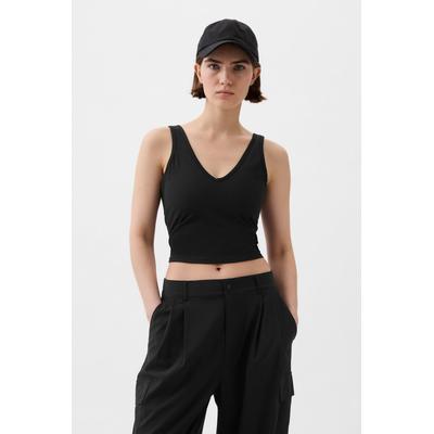 Gap Womens Black Built-in-Bra V-Neck Vest - Black