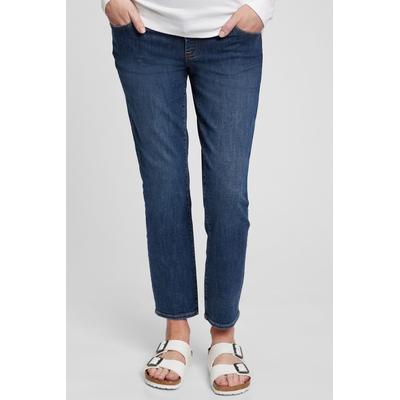 Gap Womens Dark Wash Blue Maternity True Waistband Full Panel Vintage Slim Jeans - Dark Wash Blue