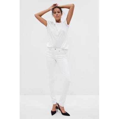 Gap Womens White Stretch Mid Rise True Skinny Jeans - White