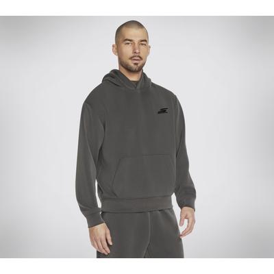 Skechers Men's Skech Cloud Elevate Hoodie | Size Large | Black/Charcoal | Polyester/Modal/Spandex