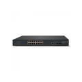 Switch PoE industriale managed con 16 porte Gigabit PoE + 2 porte fibra Uplink + 1 porta Console,