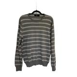 J. Crew Sweaters | J Crew Men's Cotton Cashmere Crewneck Long Sleeve Sweater Gray Striped Szlarge | Color: Gray | Size: L