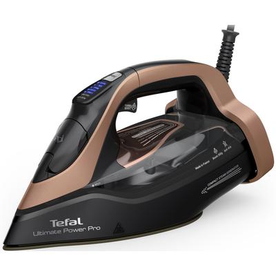 TEFAL Dampfbügeleisen "FV9E50 Ultimate Power Pro" Bügeleisen 85 gMin. kontin. Dampfabgabe, 300 gMin. Dampfstoß, selbstreinigend schwarz (schwarz/bronze)