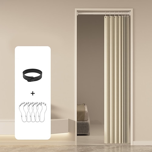 Schrankvorhänge, Türvorhänge für Türöffnungen, Plissee-Falttürvorhang für Schrank und Raumteiler, 1 Panel Image