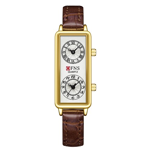 Valentinstagsgeschenk für Frauen Quarzschau Kreative Mode Freizeit-Armbanduhr Wasserdicht Weltzeit-Dekoration Leder-Mesh-Gürtel-Uhr Image