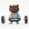 Cute Fitness Cat Sculpture, Resin Cute Dressed Weightlifting Cat Figurine,Funny Cat Lifting Barbell Figurine Statue,Cat Figurine Statue for Home Desk Gym Gifts for Cat Lovers