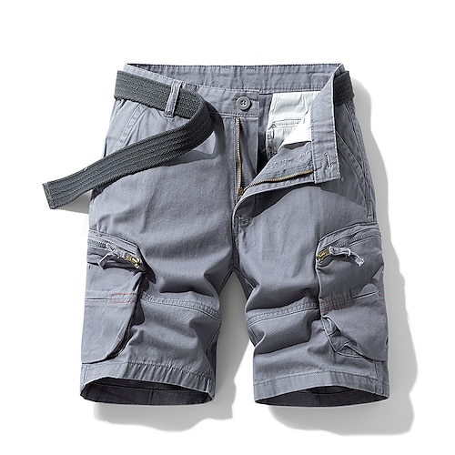 Herren Taktische Shorts Cargo Shorts Kurze Hosen Shorts Kurze Hosen Knopf Elastische Taille Multi Pocket Glatt tragbar Kurz Outdoor Täglich Campen und Wandern Modisch Klassisch Schwarz Armeegrün Image