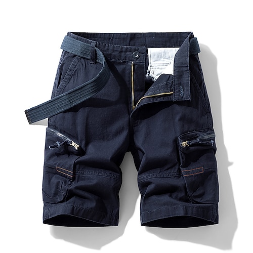 Herren Taktische Shorts Cargo Shorts Kurze Hosen Shorts Kurze Hosen Knopf Elastische Taille Multi Pocket Glatt tragbar Kurz Outdoor Täglich Campen und Wandern Modisch Klassisch Schwarz Armeegrün Image