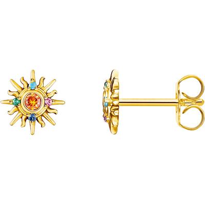 Single-Ohrstecker THOMAS SABO "Festival Vibes: Einzelohrstecker Sonne, H2284-971-7", gold (gelbgoldfarben, rot, orange, 