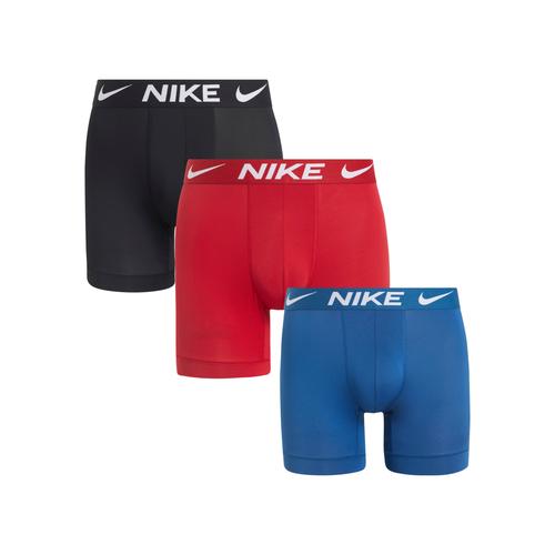 Boxer NIKE UNDERWEAR Gr. S (46), bunt (gym red/ court blue/ black) Herren Unterhosen mit kontrastfarbenem Markenlabel