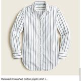 J. Crew Tops | J.Crew Striped 100% Cotton Button-Down Shirt Sz 10 | Color: Blue/White | Size: 10