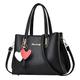 Womens Tote Bag Fashion Handbags For Ladies Purse Satchel Shoulder Bags Leather Bag Leather Tote Bag (Black, One Size)