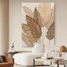 Wabi-sabi Style Viscose Leaf Print Decorative Wall Art For Living Room Hallway
