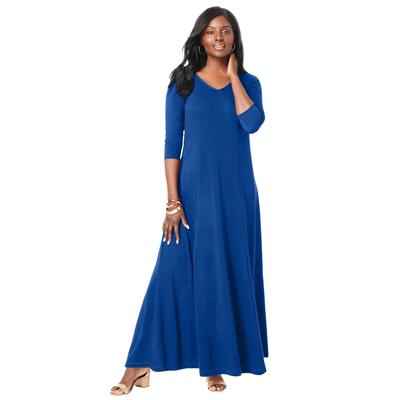 Plus Size Women's Double-V Maxi Dress by Jessica London in Dark Sapphire (Size 12 W)