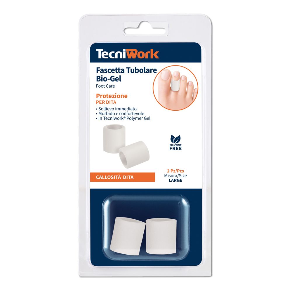 Tecniwork Biogel Fascetta Tubolare per Dita Misura L 2 pz Fasciatura