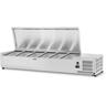 Vetrina Refrigerata Con 6 Contenitori gn 1/3 140 x 39 cm Coperchio Acciaio Inox