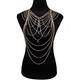 Body Chain Layered Sexy Gold Tassels, Pearl Necklace Fashion Jewelry Belly Waist Bra Pearl Tassel Body Chain Double Shoulder Chain