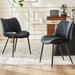 Ivy Bronx Mackensie Dining Chair Faux Leather/Wood/Upholstered in Black | 31.5 H x 19.69 W x 24 D in | Wayfair 626995506988434D883654F1A9C8F8F0
