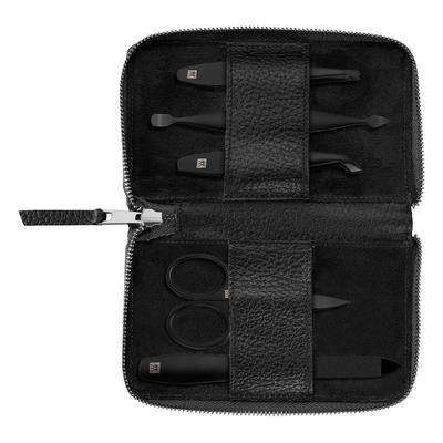ZWILLING Beauty Maniküre Pediküre Set 5tlg. mit Nagelschere, Leder, schwarz Nagelpflegeset Herren