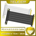 TEUCER PCI-E 4.0 X16 Cavo riser Estensione scheda video schermato flessibile 90 ° Cavo di prolunga GPU di montaggio Nero/Bianco