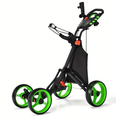 Portable Folding 4 Wheels Golf Push Cart, With Bag...