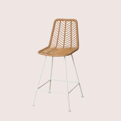 Hoher Hocker aus synthetischem Rattan, natürliche Gouda Natürlich ↑65 cm Weiß - Sklum Image