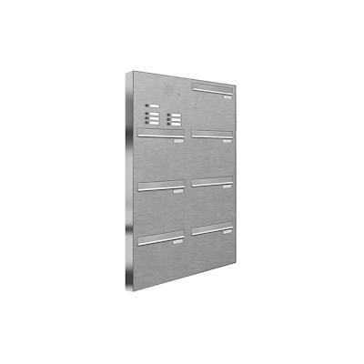 AL Briefkastensysteme 7 Fächer Premium Edelstahl Durchwurf Briefkasten Anlage mit Klingeln, Post A4, robust, wetterfest, Artikelnummer: 331V7DZ2KS Image