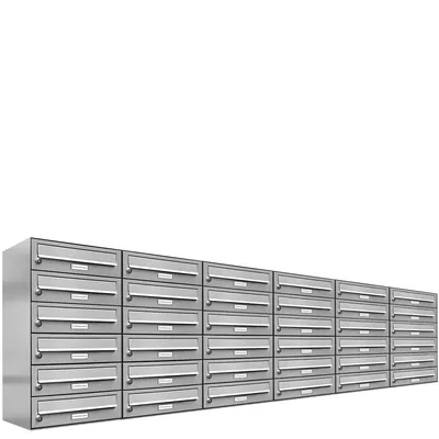 AL Briefkastensysteme 36 Fächer Premium Edelstahl Wand Briefkasten Anlage für Post A4, modern, robust und wetterfest, Artikelnummer: 132T36EA6 Image