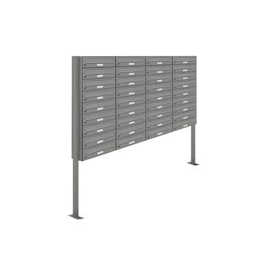 AL Briefkastensysteme 36 Fächer Premium Stand Briefkasten Anlage in RAL 9007 Aluminium Grau, Post A4, robust, wetterfest, Artikelnummer: 132P36S4P9007 Image