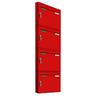 AL Briefkastensysteme 4 x Basic Wand Briefkasten in RAL Farbe 3000 Feuer Rot für Post A4, wetterfest, Artikelnummer: 431P4EA1P3000