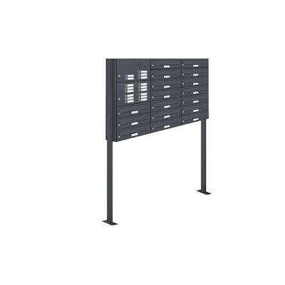 AL Briefkastensysteme 17 Fächer Premium Stand Briefkasten Anlage in RAL 7016 Anthrazit für Post A4, robust, wetterfest, Artikelnummer: 132P17S3KSP7016 Image