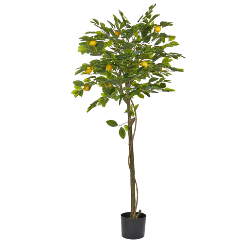 Kunstpflanze Zitronenbaum Grün 156 cm im Blumentopf Künstlich Indoor Dekoration Wohnaccessoires