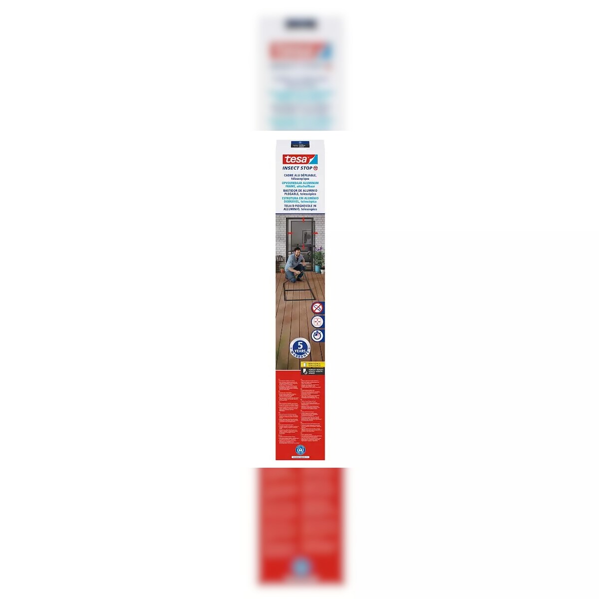 Tesa Insect Stop FALT Faltbarer Aluminiumrahmen - teleskopierbar - für Türen - 1 kg - 2200 mm - 80 cm - 170 cm - Anthrazit Image