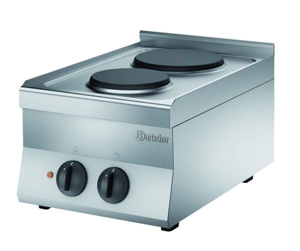 Bartscher Herd | Elektro | 2 Kochplatten | 1x 2.6kW + 1x 1.5kW | 400x595x330(h)mm . Image